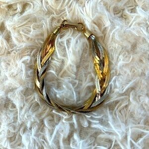 Vintage Napier stamped gold and silver twist bracelet